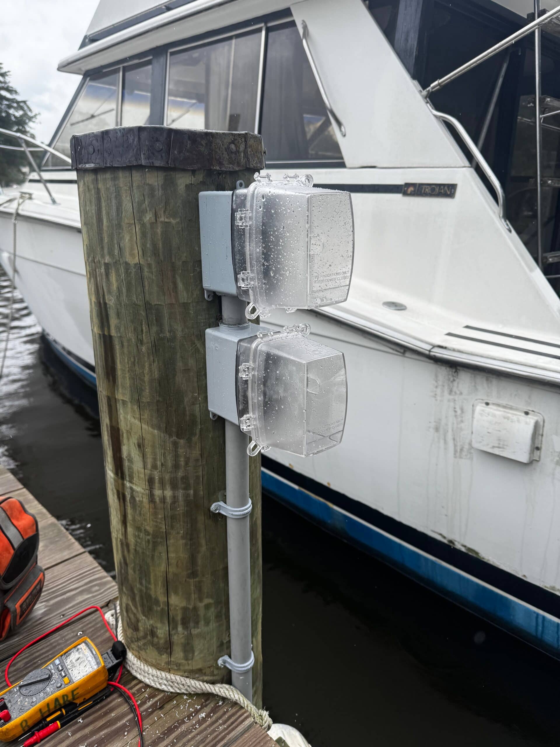 Marinas/Docks electrical work by A Hare Above Electric
